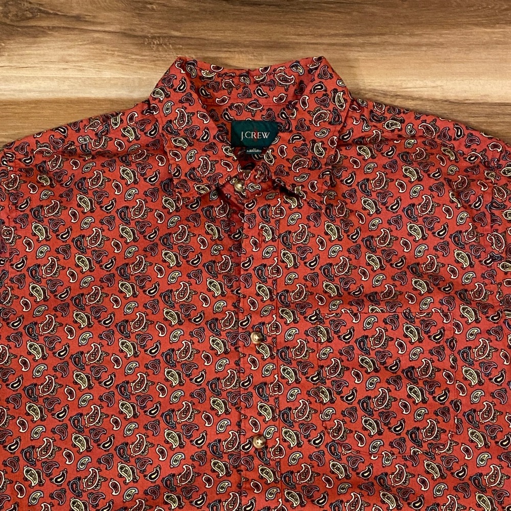 J. Crew Shirt Mens Medium Button Down Shirt Paisley Print Long Sleeve Casual
